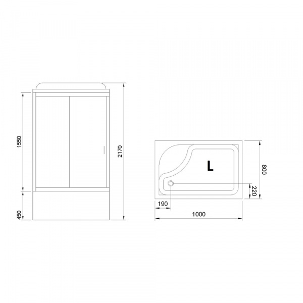 Фото душевая кабина royal bath bp rb8100bp5-wc-ch-l 100x80 см