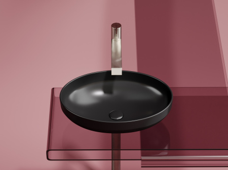Фото раковина накладная ceramicanova element 50.2 см, цвет: черный cn6056mb