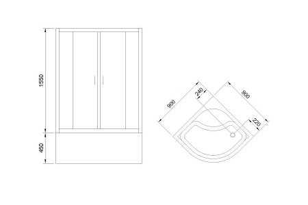 Фото душевое ограждение royal bath bk rb90bk-c 90x90 см