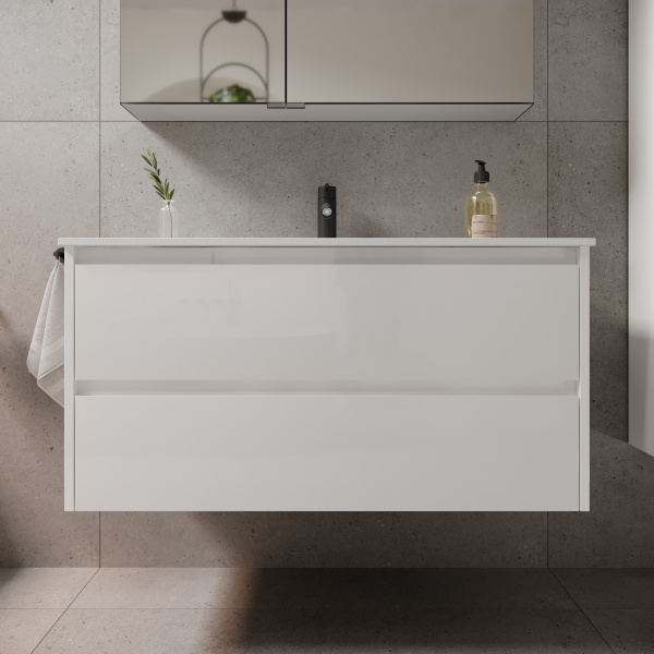 Фото тумба под раковину sancos libra 100 см, цвет: белый lb100w