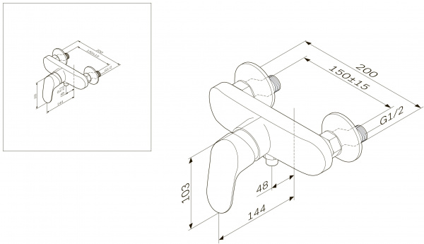 Фото смеситель для душа am.pm like f8020016