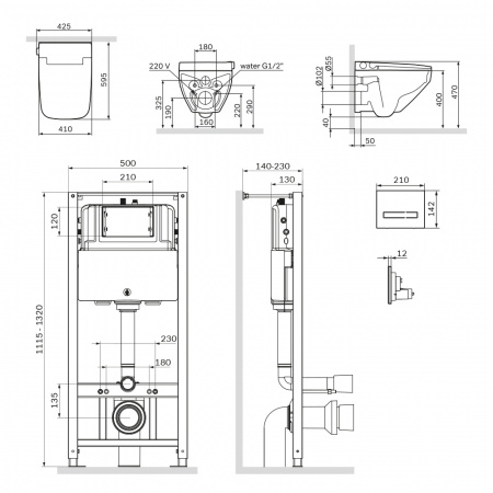 Фото унитаз с инсталляцией am.pm inspire 2.0 is450a38.ccc50a