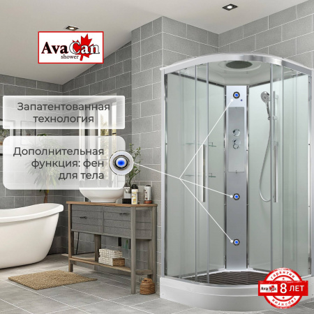 Фото душевая кабина avacan em2080t 80x80 см стандартная