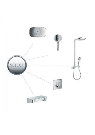 Фото душевая стойка hansgrohe raindance select e 300 3jet showerpipe 27127000