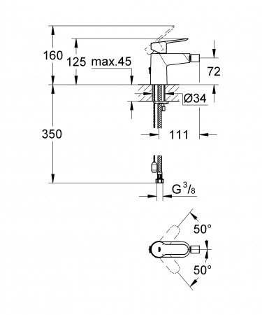 Фото смеситель для биде grohe bauedge 23332000