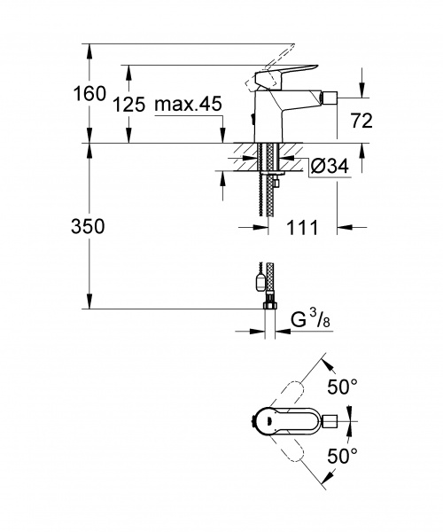 Фото смеситель для биде grohe bauedge 23332000