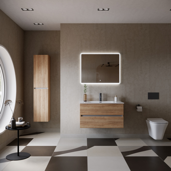 Фото тумба под раковину sancos urban 90 см, цвет: дуб галифакс натуральный ur90eg