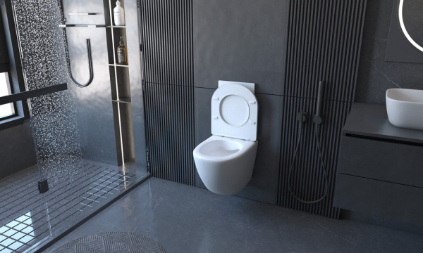 Фото подвесной унитаз с инсталляцией  abber bequem  ac1100-ac0105-ac0121mch
