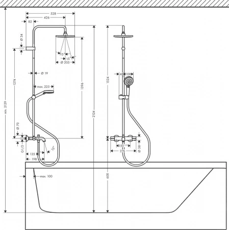 Фото душевая стойка hansgrohe vernis blend 26274000