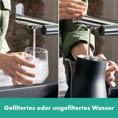 Фото смеситель для кухонной мойки hansgrohe aqittura 76802000