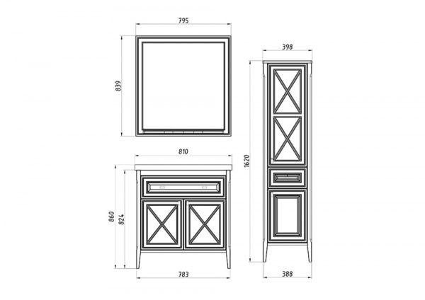 Фото зеркало asb woodline монте 80 см цвет: бежевый 10776 бж