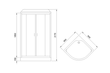 Фото душевая кабина royal bath нк rb90hk5-wc-ch 90x90 см
