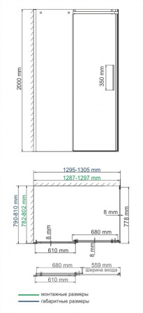 Фото душевое ограждение wasserkraft alme 130x80 см 15r32