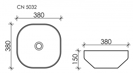 Фото раковина накладная ceramicanova element 38 см, цвет: белый cn5032