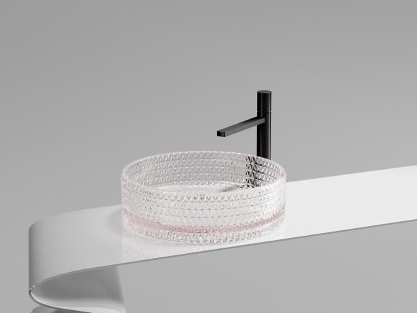 Фото раковина накладная ceramicanova cristal 36 см, цвет: розовый cn6061