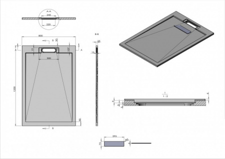 Фото поддон из искуственного камня esbano luxe 120x80 см esp-lx128w