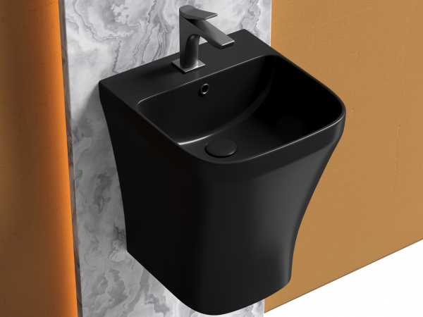 Фото раковина подвесная ceramicanova dion 36.5 см, цвет: черный cn6067mb