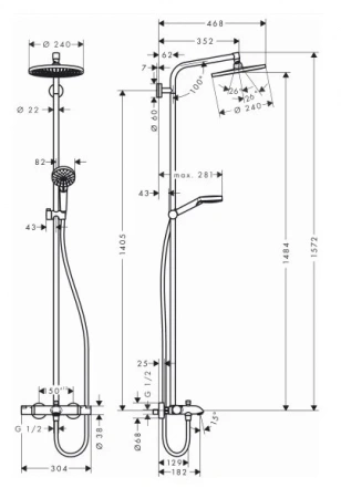 Фото душевая стойка hansgrohe crometta 27320000_vstv