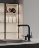 Фото смеситель для кухни abelsberg pura с вытяжным изливом otf70709mb