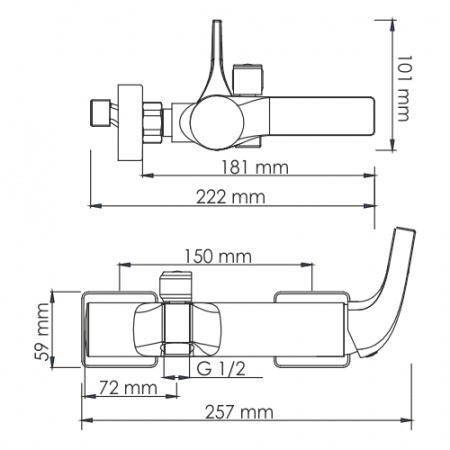 Фото смеситель для ванны wasserkraft sauer 7101