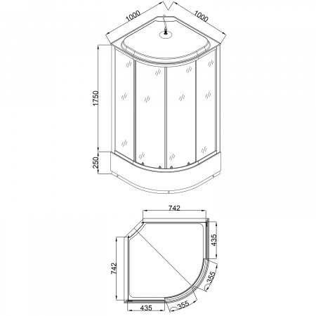 Фото душевая кабина loranto 100x100 см cs-1000-25тм/м