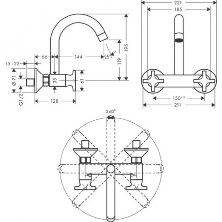 Фото смеситель для кухонной мойки hansgrohe logis 71284000