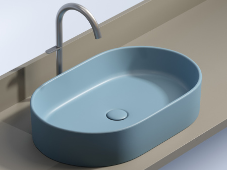 Фото раковина накладная ceramicanova element 60.8 см, цвет: голубой cn6048ml