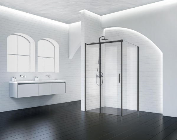 Фото душевое ограждение belbagno acqua-ah-1-150/90-c-nero 150x90 см