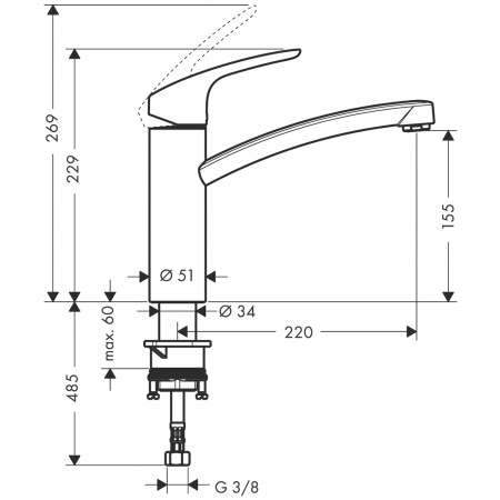 Фото смеситель для кухни hansgrohe focus 31806800