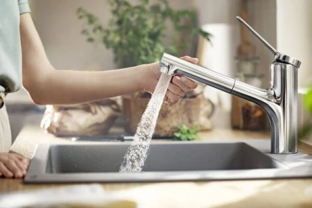 Фото смеситель для кухонной мойки hansgrohe zesis 74810000