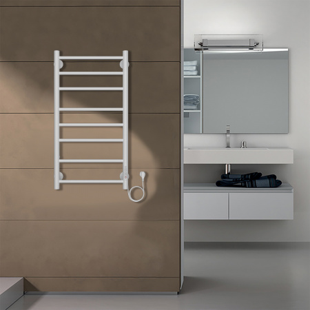 Фото электрический полотенцесушитель azario parma 40x80 см цвет: белый az10848w