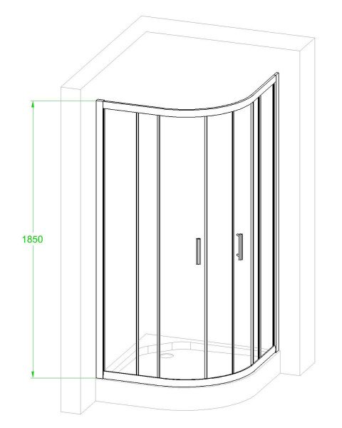 Фото душевое ограждение royal bath hkd rb90hkd-c-ch 90x90 см