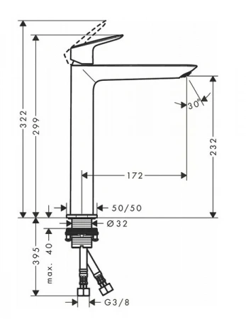 Фото смеситель для раковины hansgrohe logis fine 71258000