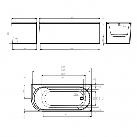 Фото акриловая ванна am.pm x-joy 170x70 см w94a-170r70w-arp