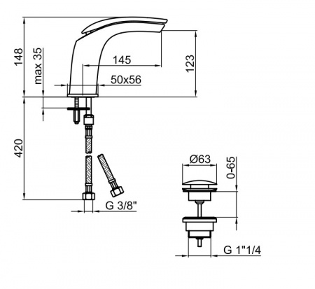 Фото смеситель для раковины webert aria ai832001560
