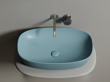 Фото раковина накладная ceramicanova element 60 см, цвет: зеленый cn6049mlg