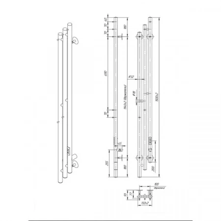 Фото электрический полотенцесушитель indigo sky 150/13 lske150-13brrt