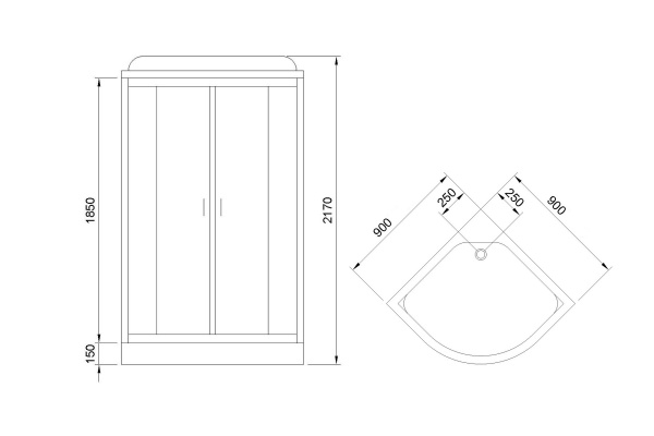 Фото душевая кабина royal bath нк rb90hk7-bt-ch 90x90 см