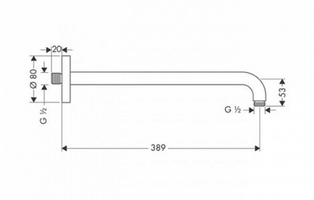 Фото держатель верхнего душа hansgrohe 38,9 см 27413000