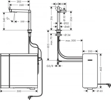 Фото смеситель для кухонной мойки hansgrohe aqittura sodasystem 76810670