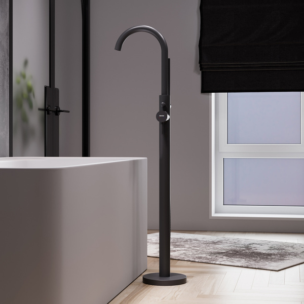 Фото напольный смеситель для ванны damixa scandinavian pure 365000300