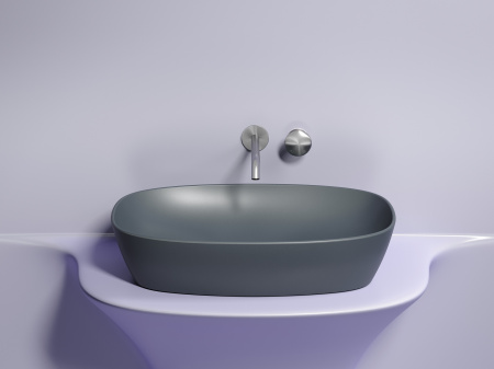 Фото раковина накладная ceramicanova element 60 см, цвет: антрацит cn6049mdh