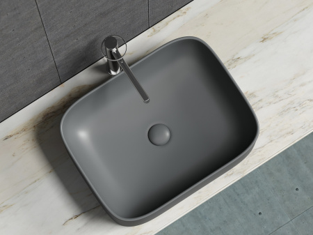Фото раковина накладная ceramicanova element 50.5 см, цвет: антрацит cn6052mdh