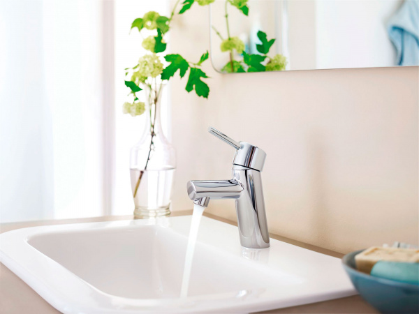 Фото смеситель для раковины с цепочкой grohe concetto new 3220610e