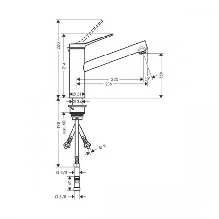 Фото смеситель для кухонной мойки hansgrohe zesis 74806800