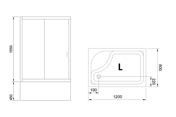 Фото душевое ограждение royal bath bp rb8120bp-c-l 120x80 см