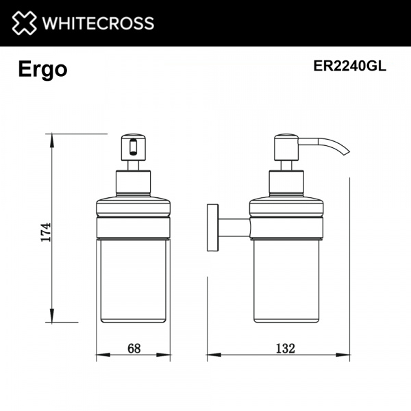 Фото дозаторы для жидкого мыла whitecross ergo er2240gl, цвет: золото