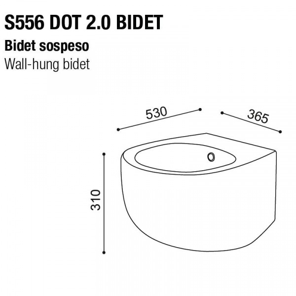 Фото биде подвесное aet dot 2.0 53 см s556t1r1v1142