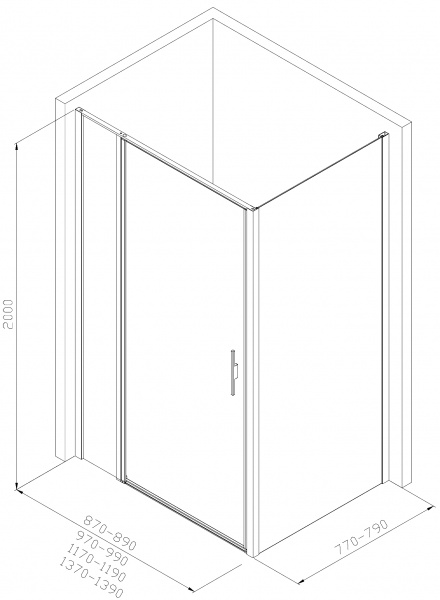 Фото душевое ограждение allen brau priority 140x80 3.31034.00 + 3.31040.00