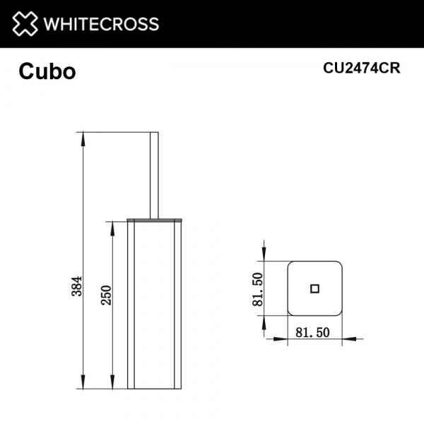 Фото ершик напольный whitecross cubo cu2474cr, цвет: хром